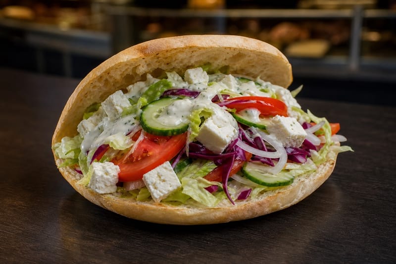 Vegetarischer Döner mit Feta