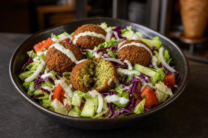Gemischter Salat mit Falafel