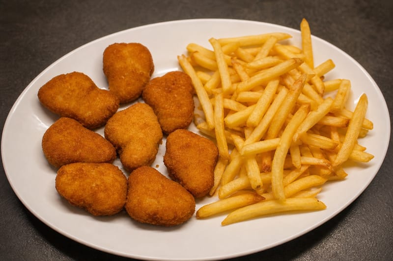 Chicken Nuggets mit Pommes