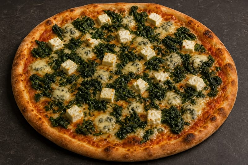 Pizza Spinat-Feta-Gorgonzola