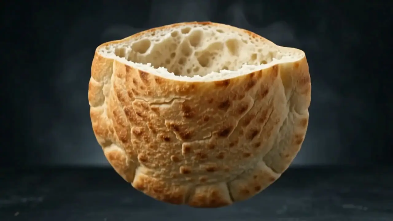 Ein Fladenbrot, das sich Schicht für Schicht zum Döner füllt